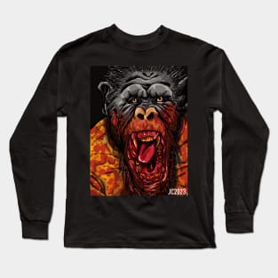 Nope “No Monkey Business” Gordy The Chimpanzee portrait (digital) Long Sleeve T-Shirt